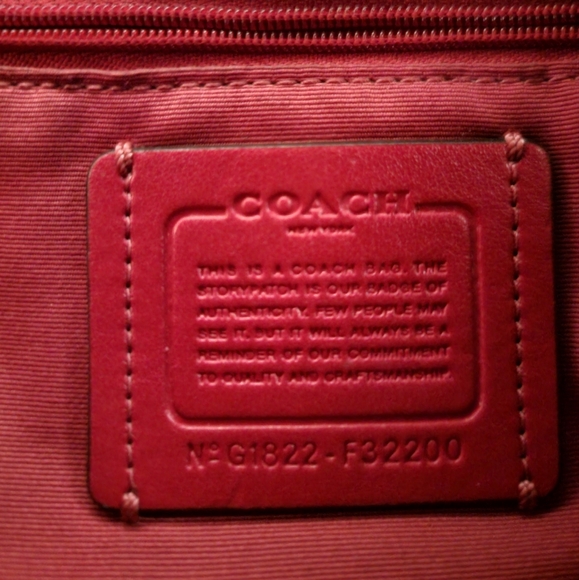 COACH Backpack Daypack Signature Red Brown G1822 F32200 Medium Size EUC - Picture 13 of 15